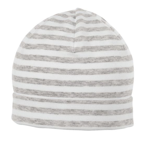 Sterntaler Beanie-Mütze - Ringel Grau Weiß - Gr. 37