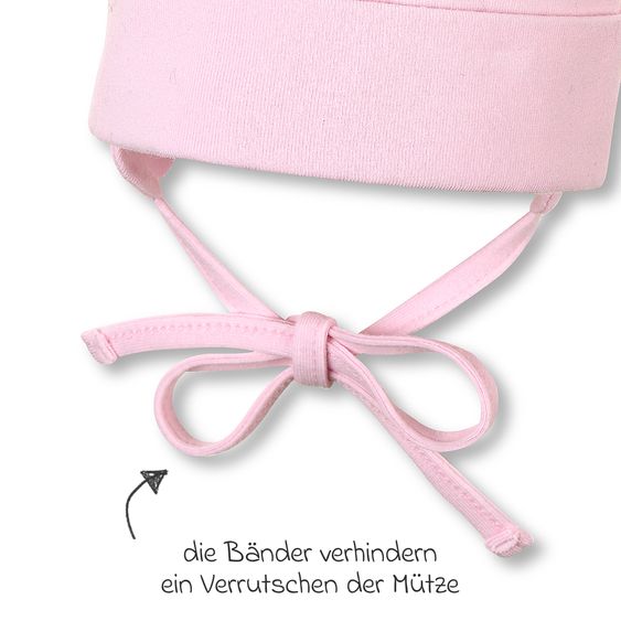 Sterntaler Beanie to tie - Pink - Size 37