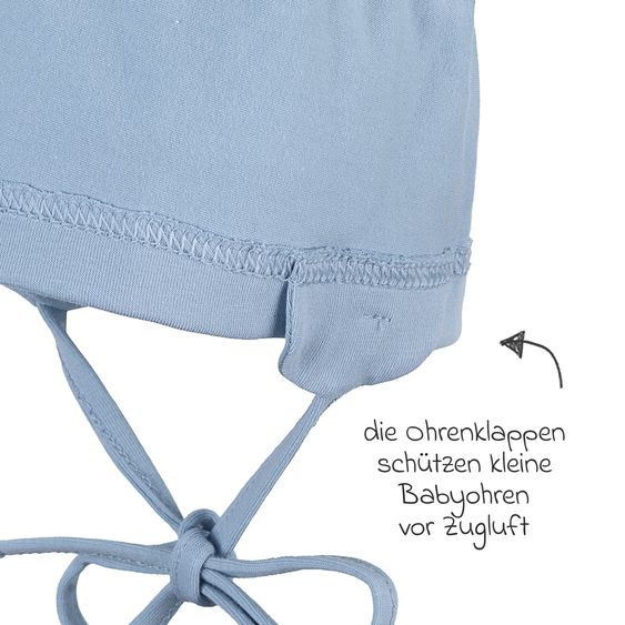 Sterntaler Beanie zum Binden - Uni Blau - Gr. 39