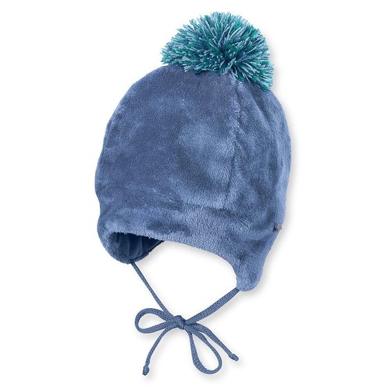 Sterntaler Bommelmütze mit Baumwollfutter Gr. 39 - Blau