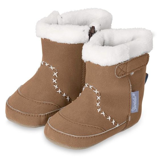 Sterntaler Boots with Velcro + fur trim - Brown - Size 15/16