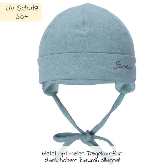 Sterntaler Erstlingsmütze Beanie zum Binden - Grün meliert - Gr. 37