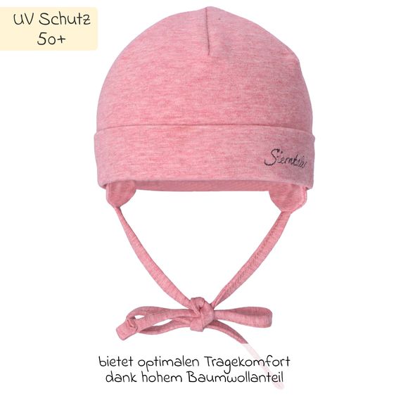 Sterntaler Erstlingsmütze Beanie zum Binden - Rosa meliert - Gr. 37