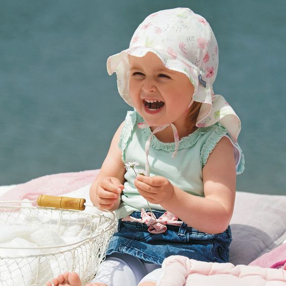 Sterntaler Flapper Blüten mit Nackenschutz - Weiß - Gr. 43