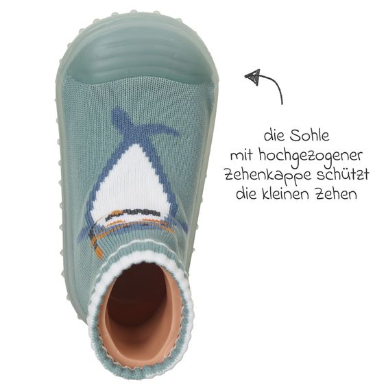 Sterntaler Hüttenschuh Adventure-Socks - Hai - Gr. 19/20