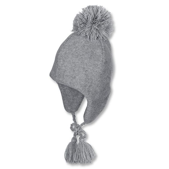 Sterntaler Inka-Mütze mit Bommel - Grau - Gr. 47