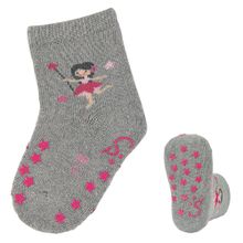 Krabbelsocken Vollplüsch - Fee Grau - Gr. 19 / 20