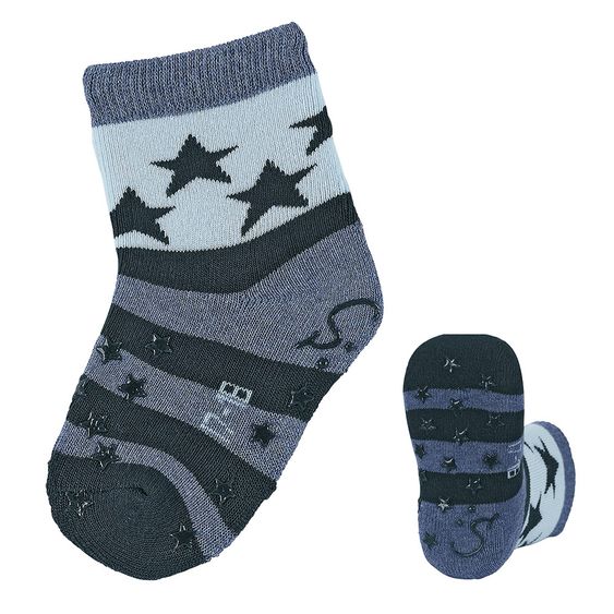 Sterntaler Krabbelsocken Vollplüsch - Sterne Blau - Gr. 17 / 18