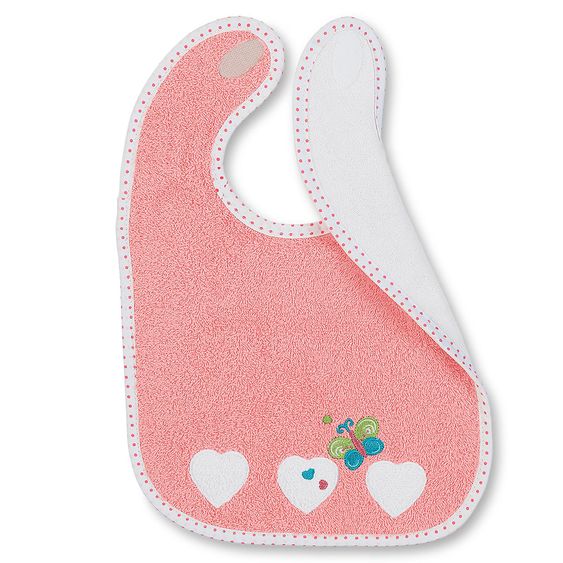 Sterntaler Riesen-Klettlätzchen mit Folienrückseite - Schmetterling Peggy - Koralle