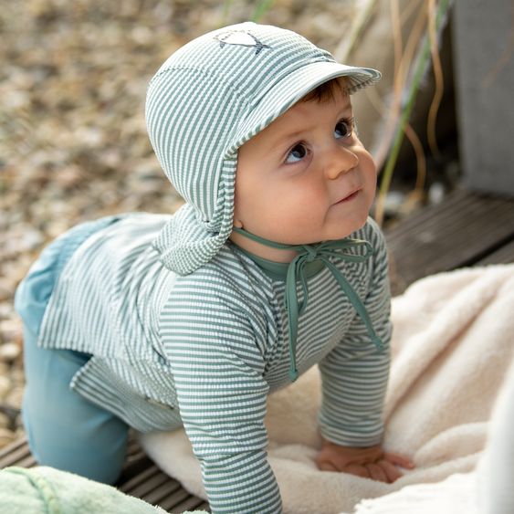 Sterntaler Schirmmütze mit Nackenschutz LSF - Hai - Grün - Gr. 45