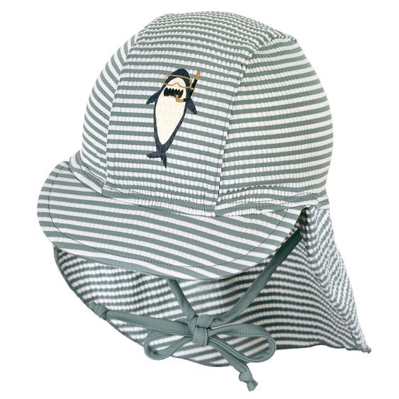 Sterntaler Peaked cap with neck protection SPF - Shark - Green - Size 49