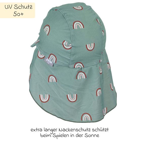 Sterntaler Cappello con protezione per il collo SPF - Rainbow - Verde - Taglia 49