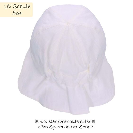 Sterntaler Schirmmütze mit Nackenschutz LSF - Weiß - Gr. 47
