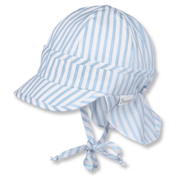 Sterntaler Schirmmütze mit Nackenschutz - Streifen Blau Weiß - Gr. 39