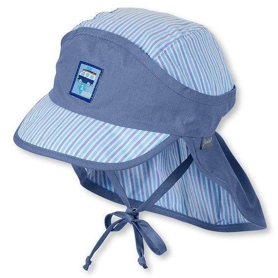 Sterntaler Cappello con cappuccio con protezione UV 50+ - a righe - Blu - Taglia 43