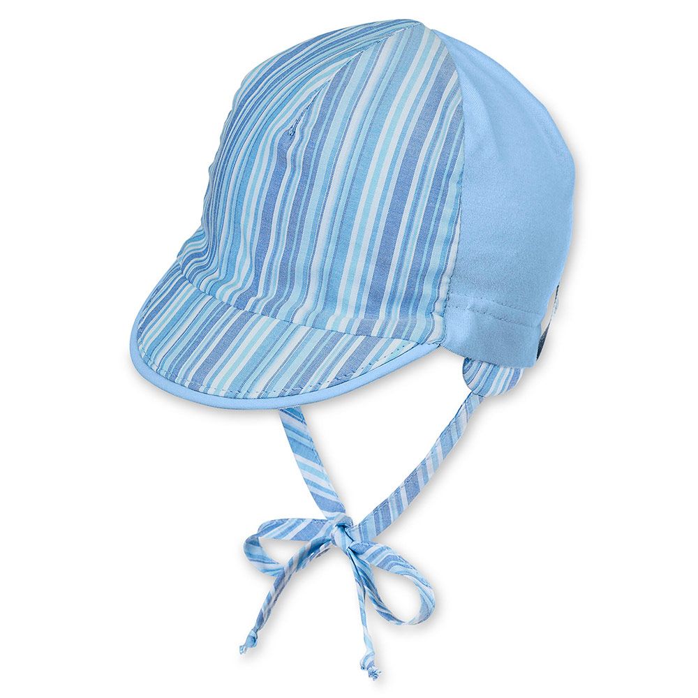 Sterntaler Schirmmütze zum Binden - Streifen Blau - Gr. 35