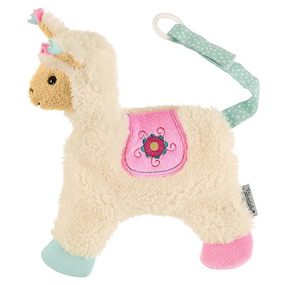Sterntaler Schmusetuch mit Schnullerband 20 cm - Lama Lotte