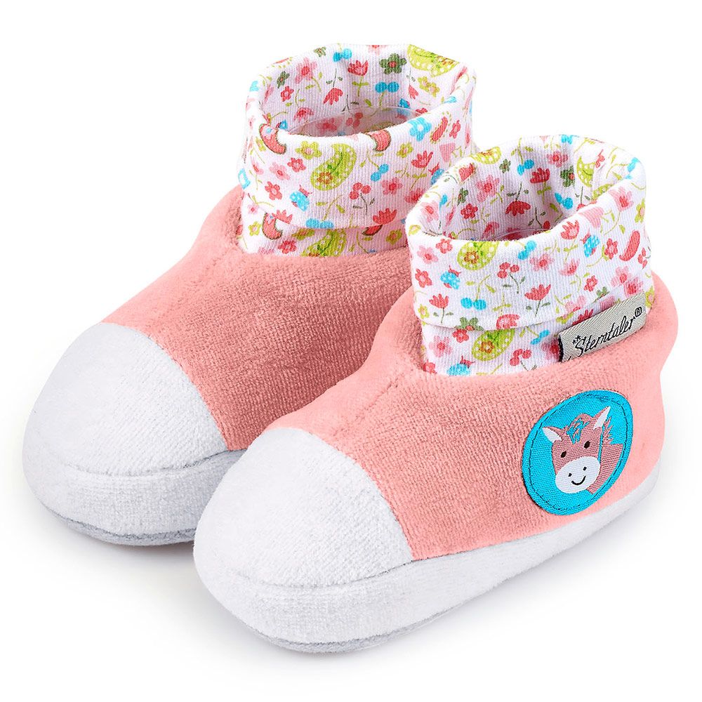 Sterntaler Schuh mit Bündchen - Pferd Peggy Koralle Weiß - Gr. 15/16