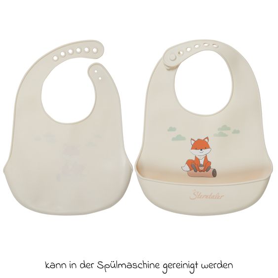 Sterntaler Silicone Bib with drip tray - Fuchs Filou