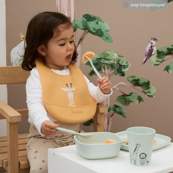 Sterntaler Silicone Bib with drip tray - Fuchs Filou