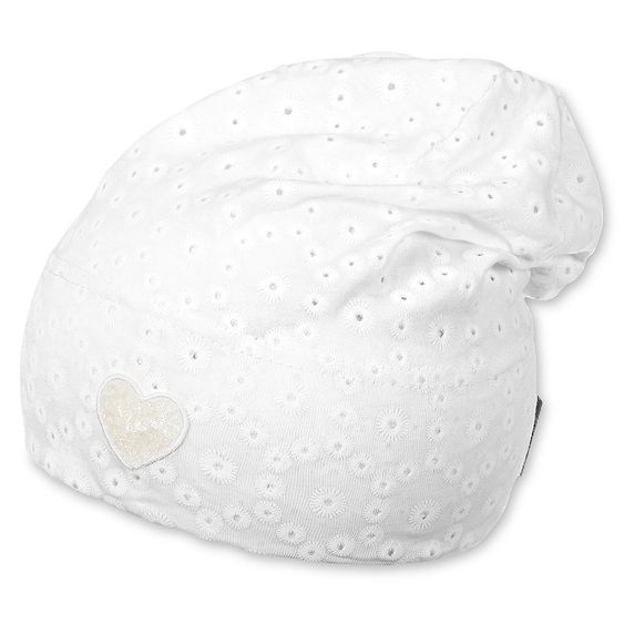 Sterntaler Slouch-Beanie - Blumen Weiß - Gr. 45