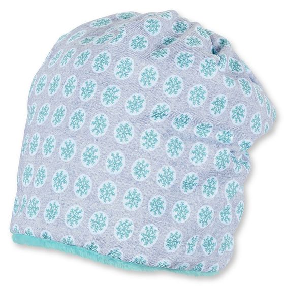 Sterntaler Slouch-Beanie - Eisblumen Grau Türkis - Gr. 37