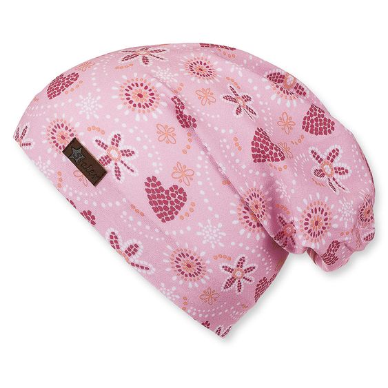 Sterntaler Slouch-Beanie - Mosaik-Herzen Rosa Pink - Gr. 45