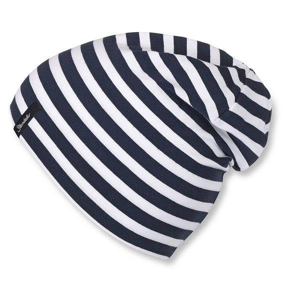 Sterntaler Slouch Beanie - A righe blu scuro bianco - Taglia 45