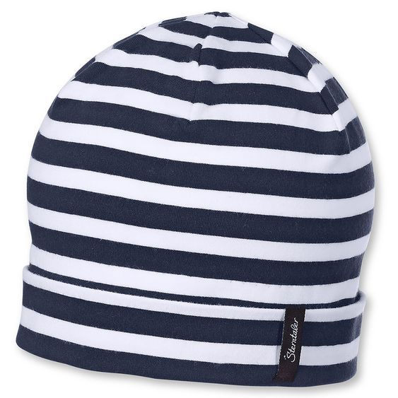 Sterntaler Slouch Beanie - Striped Dark Blue White - Size 51