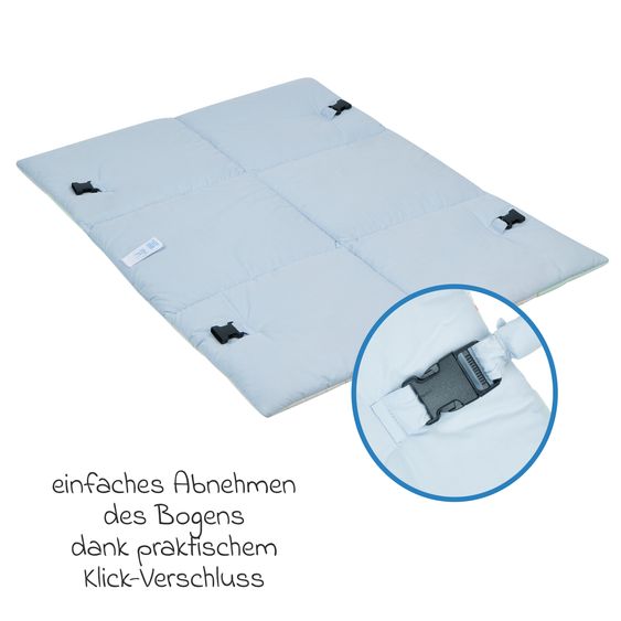 Sterntaler Play Mat with play arch - Family Bear - Blue