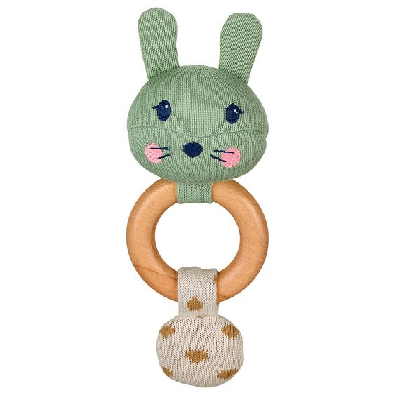Sterntaler Strick-Greifling mit Holz aus Bio-Baumwolle - Hase Kinni