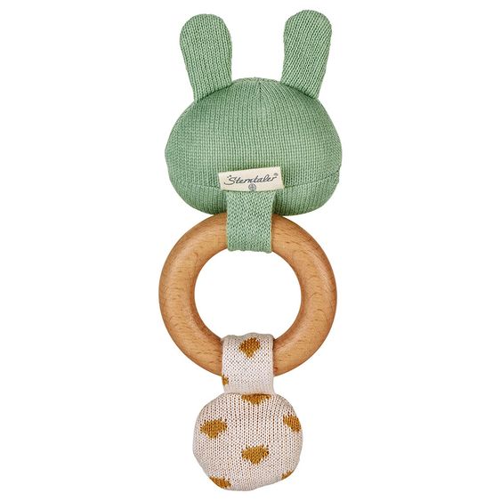 Sterntaler Strick-Greifling mit Holz aus Bio-Baumwolle - Hase Kinni