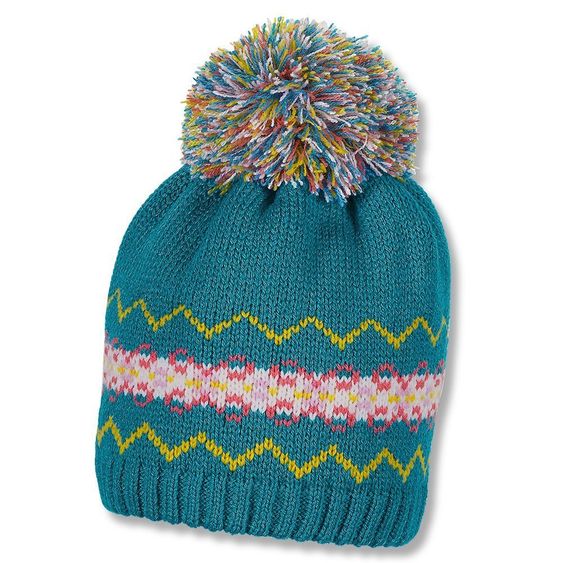 Sterntaler Strickmütze mit Bommel - Türkis - Gr. 39