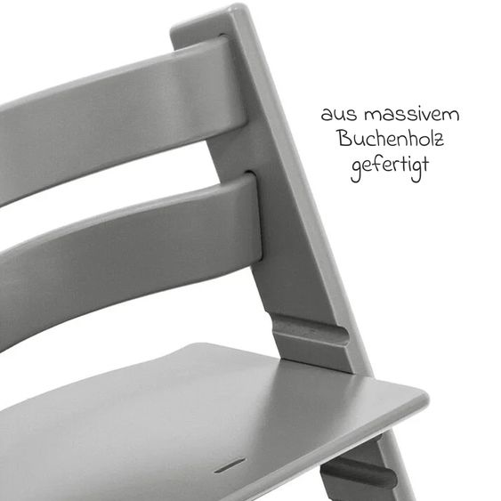 Stokke Seggiolone Tripp Trapp® in legno di faggio laccato - Grigio tempesta / Grigio