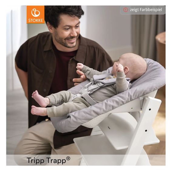 Stokke Seggiolone Tripp Trapp® in legno di faggio laccato - Grigio tempesta / Grigio