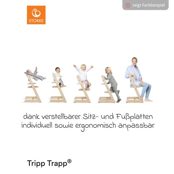 Stokke Seggiolone Tripp Trapp® in legno di faggio laccato - Grigio tempesta / Grigio