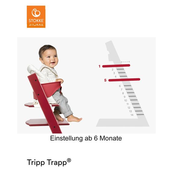 Stokke Seggiolone Tripp Trapp® in legno di faggio laccato - Grigio tempesta / Grigio