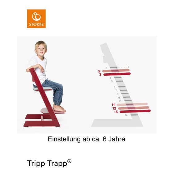 Stokke Mitwachsender Treppenhochstuhl Tripp Trapp® Buchenholz lackiert - Storm Grey / Grau