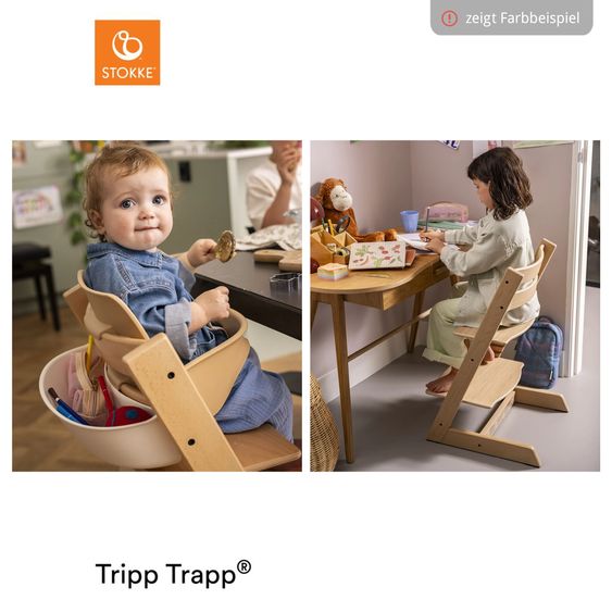 Stokke Seggiolone Tripp Trapp® in legno di faggio laccato - Grigio tempesta / Grigio