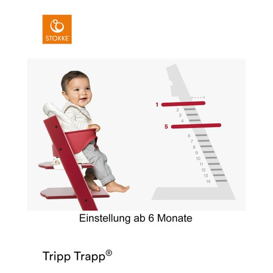 Stokke Mitwachsender Treppenhochstuhl Tripp Trapp® Buchenholz lackiert - White / Weiss