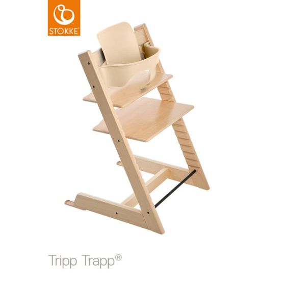 Stokke Tripp Trapp® Natur Baby Set - Hochstuhl + Rückenlehne und Schutzbügel