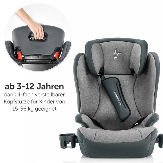 Storchenbeck Kindersitz K30 / Gruppe 2/3 - ab 3 Jahre (15-36 kg) - Grau Anthrazit