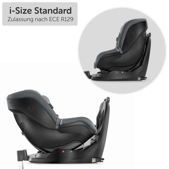 Storchenbeck Reboarder Kindersitz mit Isofix B50 / i-Size - ab Geburt bis ca. 4 Jahre (40-105 cm) - Grau Anthrazit