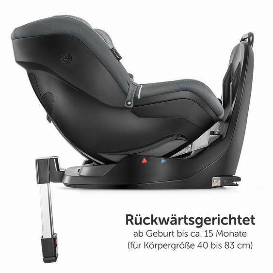 Storchenbeck Reboarder Kindersitz mit Isofix B50 / i-Size - ab Geburt bis ca. 4 Jahre (40-105 cm) - Grau Anthrazit