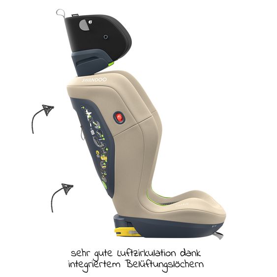 Swandoo Child seat Charlie i-Size 3 years - 12 years (100 cm - 150 cm) with width adjustment & additional side impact protection - Alfala