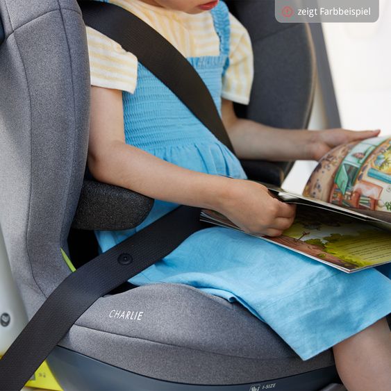 Swandoo Seggiolino auto Charlie i-Size 3 anni - 12 anni (100 cm - 150 cm) con regolazione in larghezza e protezione aggiuntiva contro gli impatti laterali - Blueberry