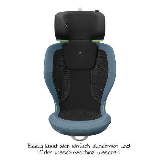 Swandoo Seggiolino auto Charlie i-Size 3 anni - 12 anni (100 cm - 150 cm) con regolazione in larghezza e protezione aggiuntiva contro gli impatti laterali - Blueberry