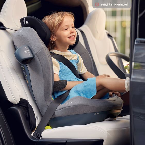 Swandoo Seggiolino auto Charlie i-Size 3 anni - 12 anni (100 cm - 150 cm) con regolazione in larghezza e protezione aggiuntiva contro gli impatti laterali - Blueberry