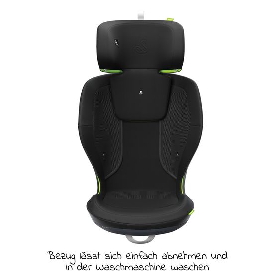 Swandoo Seggiolino auto Charlie i-Size 3 anni - 12 anni (100 cm - 150 cm) con regolazione in larghezza e protezione aggiuntiva dagli impatti laterali - Chia Black