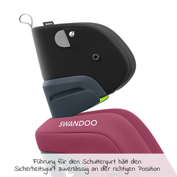 Swandoo Kindersitz Charlie i-Size 3 Jahre - 12 Jahre (100 cm - 150 cm) mit Breitenanpassung & zusätzlicher Seitenaufprallschutz - Forest Fruits